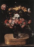 LINARD, Jacques Bouquet on Wooden Box fg oil painting reproduction